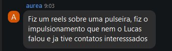 Aurea: fiz um reels e já tive contatos interessados