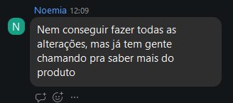 Noemia: já tem gente chamando pra saber mais do produto